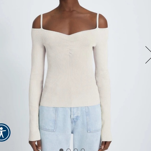 Off shoulder top in cream - Picture 1 of 8